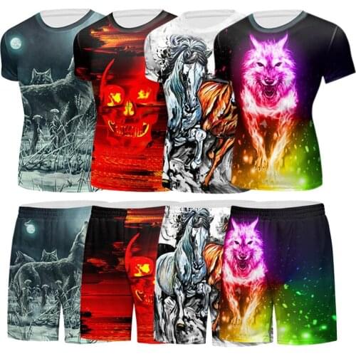 Cody Lundin 3D Print Wolf Design Mens Shorts And Shorts Sleeve Two-Pieces Style