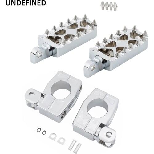 MX Highway Foot Pegs 1-1/4 32mm Motorcycle Chrome Footpegs Engine Crash Bar Guards for Harley Sportster Dyna Softail Road King