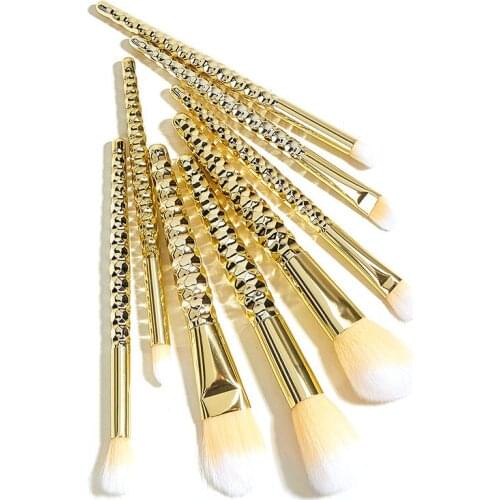 8Pcs Makeup Brushes Set Cosmetic Foundation Powder Blush Eye Shadow Lip Blend Wooden Make Up Brush Tool Kit Honeycomb