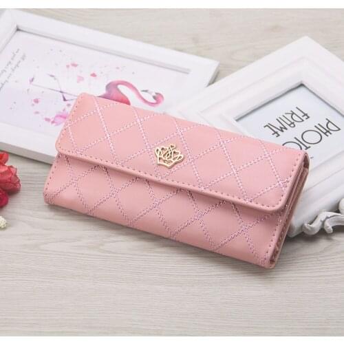 2019 New Womens Wallets Purses Plaid PU Leather Long Wallet Hasp Phone Bag Money Coin Pocket Card Holder Female Wallet Purse