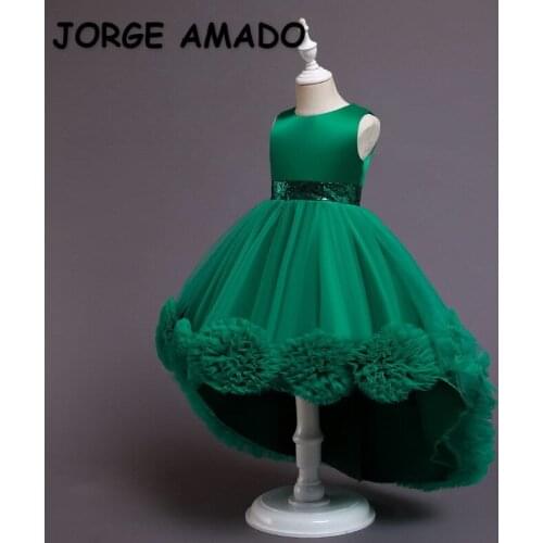 2021 New Summer Teenagers Girls Dress High Low Princess Dress Piano Performance Kids Clothes E2038