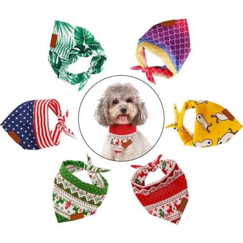 Pet Dog Cat Neck Scarf Pets Grooming Accessory Neck Ornament Adjustable Dog Bandanas Cleaning Towel Dogs Cats Decor