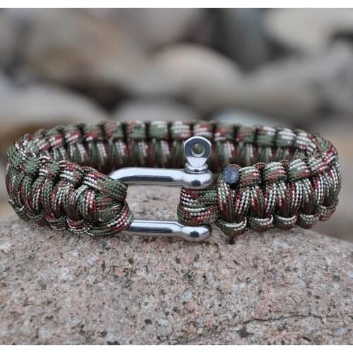 Outdoor Parachute Cord Camouflage Mens Bracelet