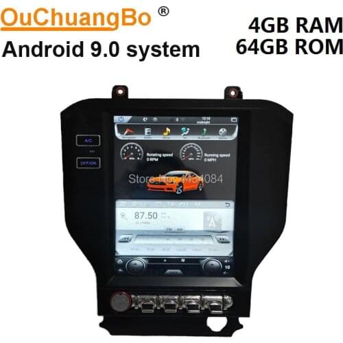 Ouchuangbo PX6 10.4 inch tesla style vertical screen car gps radio for Ford mustang 2015-2018 support 6 core 4+64 android 9.0