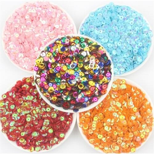 6mm Round Cup Sequins Paillettes AB Plated Color Sequin PVC Loose Paillette Sewing Wedding Craft,Garments Accessories 20g