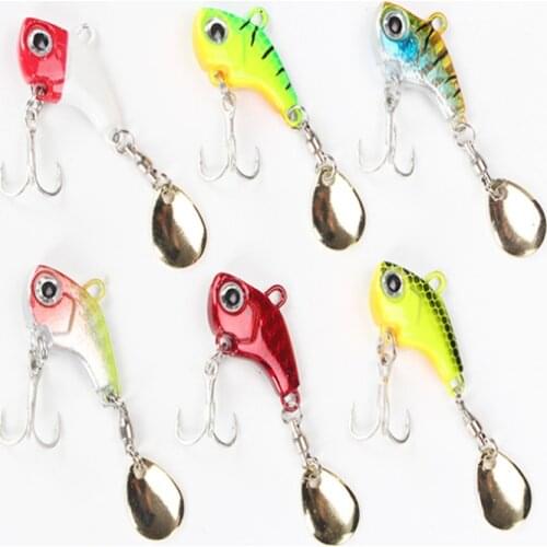 1Pcs Metal Rotating VIB vibration Bait Spinner Spoon Fishing Lures 10g 14g 20g Jigs Trout Winter Fishing Hard Baits Tackle Pesca