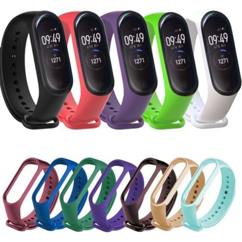 Strap For Xiaomi Mi Band 5 6 Sport Smart Watches Women Wristband Silicone Soft Bracelet For Mi Band 4 3 Wrist Strap Bracelet