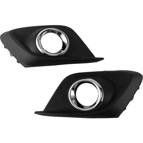 ABS Black Front Left Right Bumper Light Cover Lower Fog Light Grilles Cover Frame Trims for Mazda 3 Axela 2014-2016