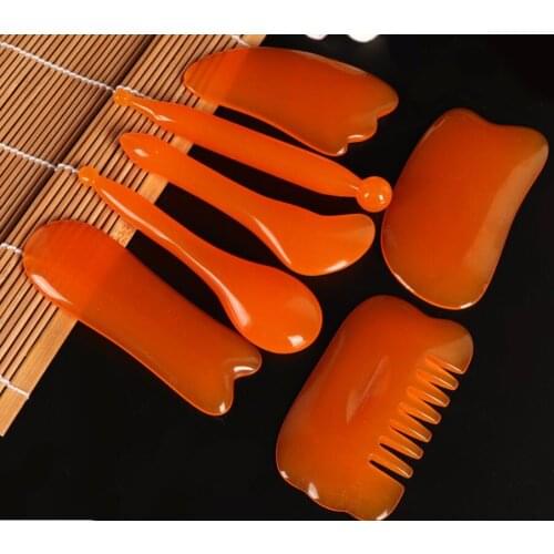Resin facial rib stick eye massage stick sole acupuncture point stick scraping massage board dial rod
