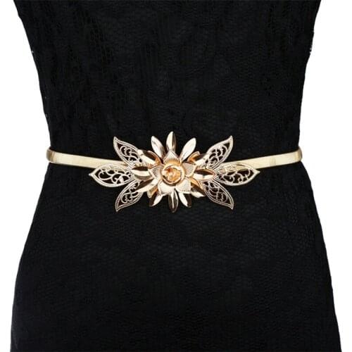 Luxury Belt Designer Golden Flower Chain Waist Belt Cinch Corset Belt For Dress Waistband Belts For Women Cummerbunds