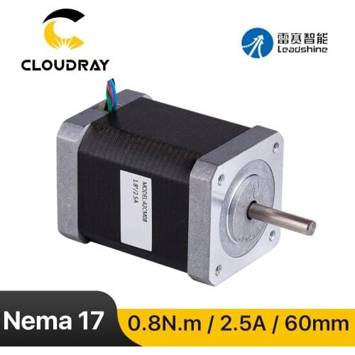 Leadshine Nema 17 Stepper Motor (42CM08) 60mm 0.8N.m 2.5A 4-lead for 3D printer CNC Engraving Milling Machine