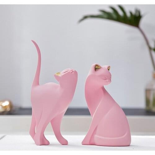 NORDIC INS CUTE RESIN CAT KITTEN ORNAMENTS MODERN CREATIVE CAFE BAR DESKTOP ANIMAL FIGURINES HOME FURNISHING DECORATION CRAFTS
