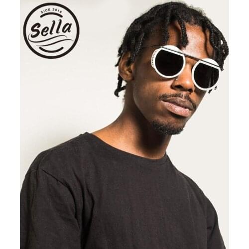 Sella 2021 New Fashion Men Women Retro Round Sunglasses Classic Steampunk Mirror Lens Street Style Sun Glasses Eyewear