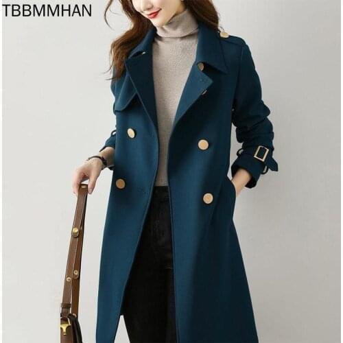 Женские двубортные тренчи TBBMMHAN China At AliExpress