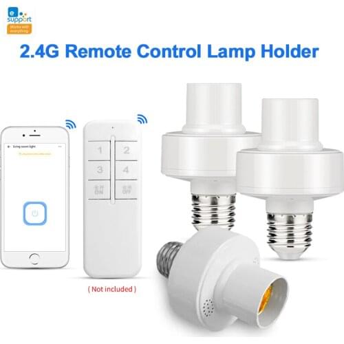 BASIC-2.4G Smart Home RM 2.4G Smart Light Socket E27 Screw Light Holder Converter Wireless Remote Control Lamp Base Socket