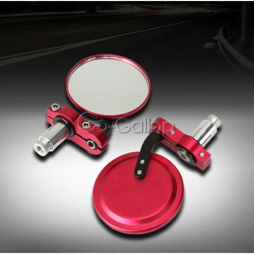 UNIVERSAL FOR 7/8" CAFE RACER CLUBMAN HANDLEBARS BAR END MIRRORS RED PAIR For Honda CB600F CB1000R CB1300 CBF CBR125R