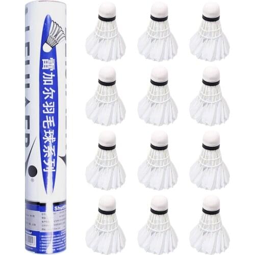 12Pcs Badminton Shuttlecocks Feather Training Badminton Balls for Indoor Outdoor Sports Training