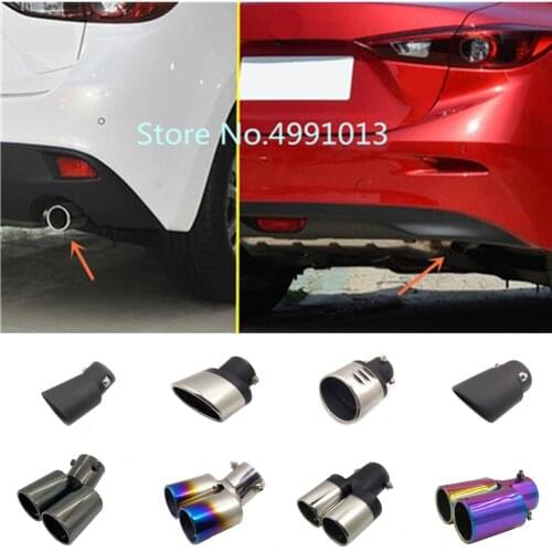 For Mazda 3 Axela 2014 2015 2016 2017 2018 car Stainless steel protect cover muffler pipe outlet dedicate exhaust tip tail 1pcs