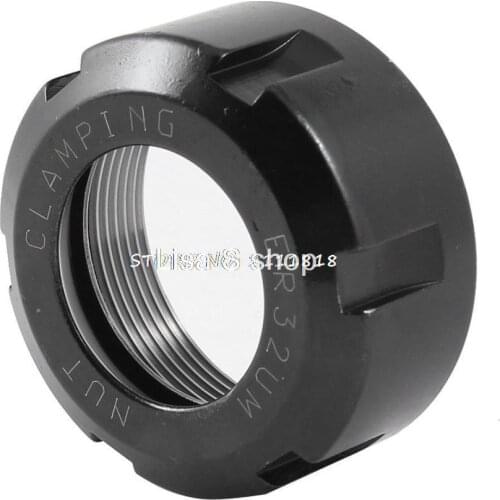 CNC Collet Chuck Repair Parts High Speed ER32 Black Metal Clamping Nuts