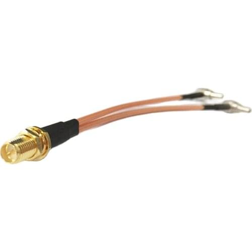 1PC RP SMA female jack To 2 CRC9 male Splitter Combiner RG316 Coaxial Cable 15CM for huawei USB modem