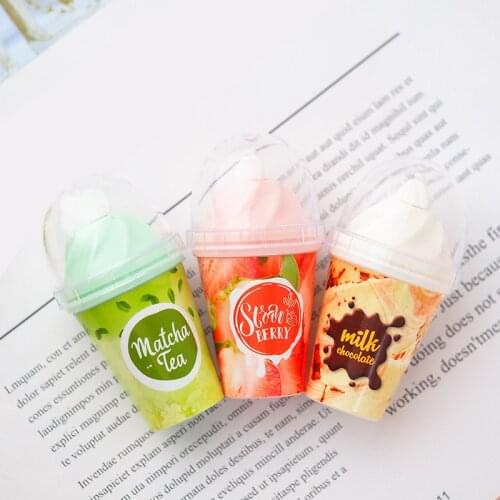 1Pcs Cute Kawaii Ice Cream Correction Tape Tea Strawberry Milk Cup Stationery Office School Supplies Corrector Novelty