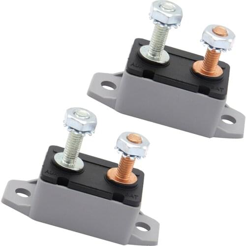 2Pcs 20Amp Auto Reset 12V 24V Circuit Breaker Car Automatic Fuse Metal Stud Bolt Type