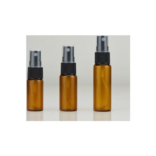 20pcs 10ml 15ml 20ml Amber Spray Bottle Mini Refillable Container Empty Atomizer Perfume Bottles Scent Pump Cosmetic Containers