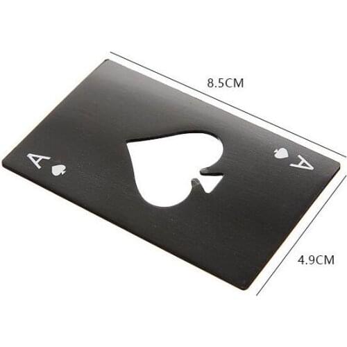 200 stks Zwart Bier Flesopener Poker Speelkaart Schoppenaas Bar Tool Soda Cap Opener Gift Keuken Gadgets gereedschap