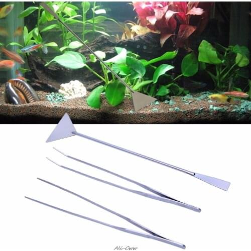 3Pcs/set Aquarium Maintenance Trim Tools Kit Tweezers Leveler For Live Plants Grass