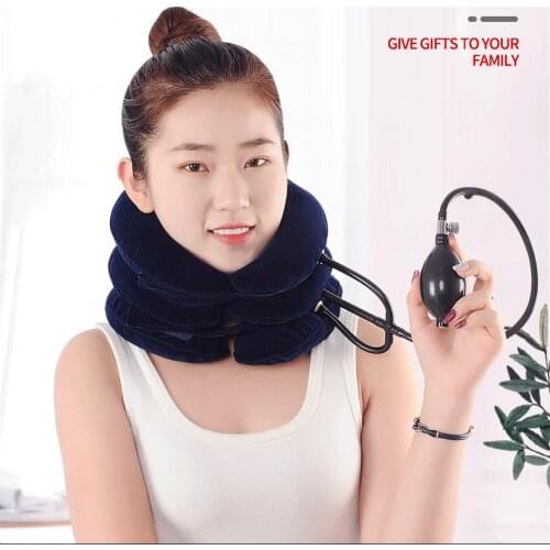 3 layers of inflatable cervical tracer domestic cervical vertebra correction stretch neck hot compress physiotherapy neck brace