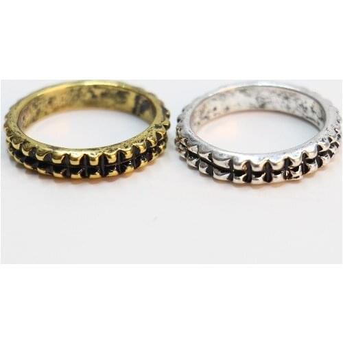 30PCS/lot Fashion Restoring ancient ways Ancient Abdominal black Gear Ring for women Wholesale