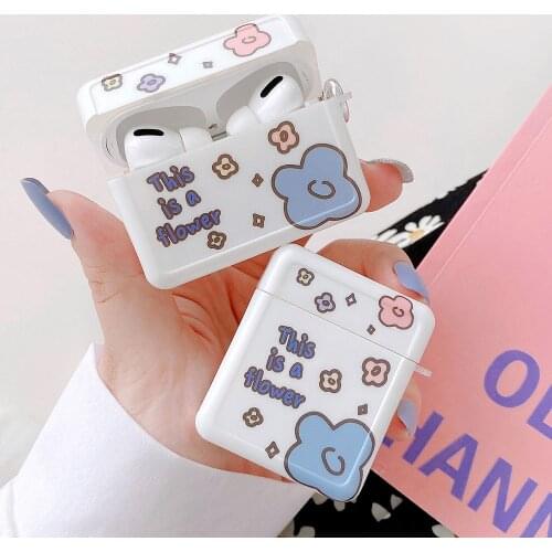 Cartoon Flowers Case For AirPods 2 Pro Case Soft IMD Cute Duck Bluttooth Earphone Charging Box Cover for AirPod 2 3 Air Pods Bag