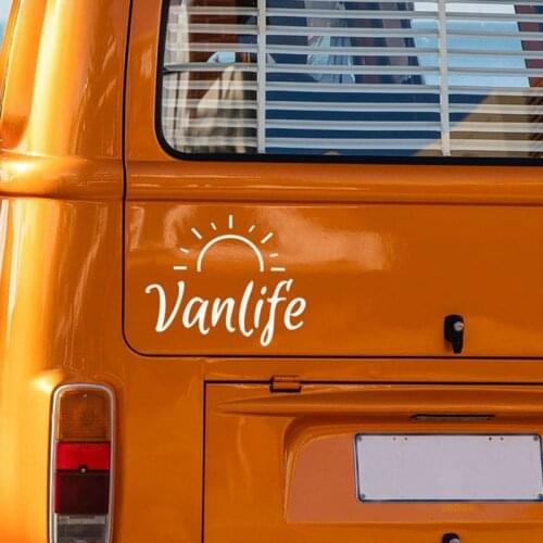 Black/Sliver Vanlife Semi Sunrise Car Sticker Small/Big Size Removable Waterproof Window Body Decal CL941