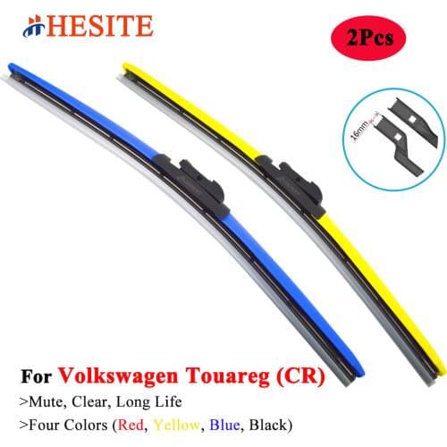 2Pcs Color Boneless Windscreen Wiper Blades For Volkswagen VW Touarag 2002-2020 Red Blue Yellow Winter Wipers 26" & 26" H3 Hook