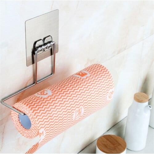 Stainless steel toilet paper holder towel storage rack wall hanger kitchen Food Film bath Storage Rack Bathroom Towel hanger
