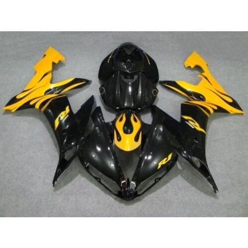Injection mold Fairing kit for YAMAHA YZFR1 04 05 06 YZF R1 2004 2005 2006 YZF1000 Yellow Gloss black Fairings Set+7gifts YZ54