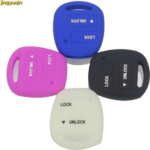 Jingyuqin 10pc 2 Buttons Silicone Car Key Case Key Cover Skin for TOYOTA CAMRY RAV4 PRADO COROLLA AVENSIS LAND CRUISER YARIS FOB