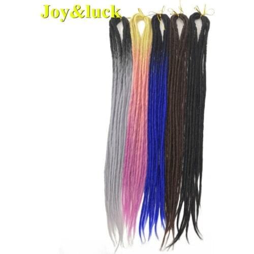 Joy&luck Dreadlocks crochet hair Extensions Double Ends synthetic braiding hair 5strands one Pack