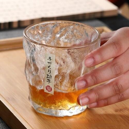 Collection hand-made hammered glass whiskey glass spirit glass water glass net celebrity high-value beer glass drink glass