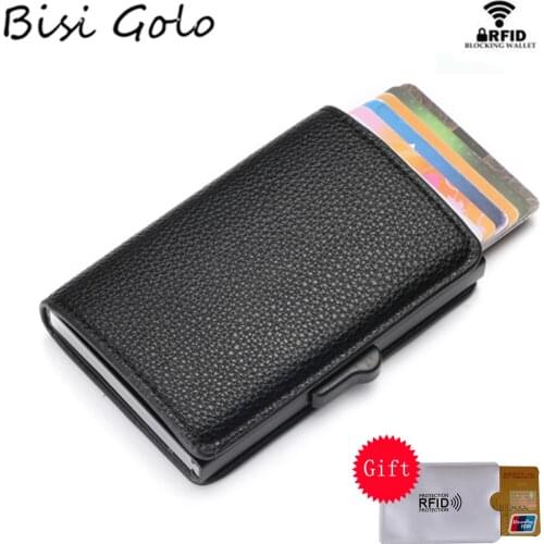BISI GORO New Arrival Soft Leather Wallet RFID Blocking ID Card Holder Multifunctional High Quality Money Bag 3 Colors Card Case