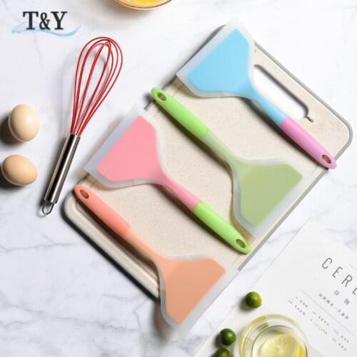 T&Y Silicone Pancake Tamako Shovel Spatula, Nonstick Silicone Wide Turner Fried Shovel For Cookware Egg Cookie Omelet