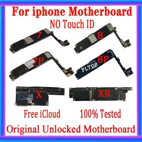 Without Touch ID For iphone 7 7 Plus 8 8 Plus Motherboard,Full Working Unlocked Logic Board For iPhone X Logic board NO Face ID