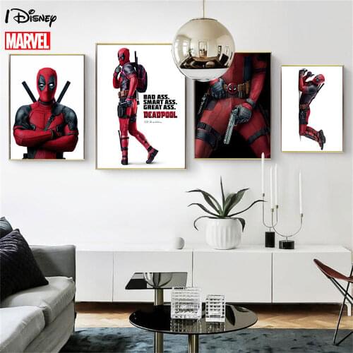 Marvel Anime Super Hero Cute Deadpool Posters and Prints On Canvas Painting Disney Wall Art Picture For Living Room Home Decor
