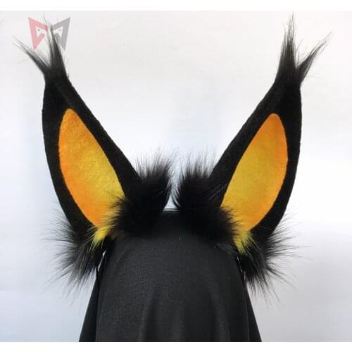 New Handmade Work Bunny Rabbit Ears Hair Hoop Game Cosplay Fold Style Hairbands Headband Headwear Accessories