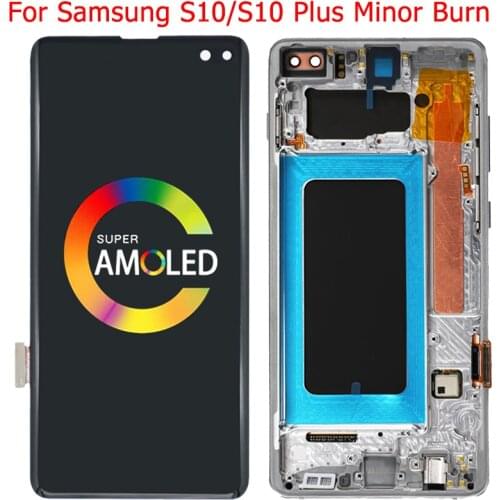 Original SM-G975F LCD For Samsung Galaxy S10 Plus LCD Display With Frame S10 G973F/DS G973 S10 Plus G975A LCD Touch Screen Shade