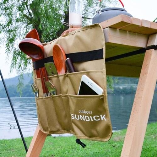 Portable Outdoor Travel Camping Cookware Bag 900D Oxford Cloth Barbecue Picnic Tableware Storage Bag Multi-pocket Hanging Bag