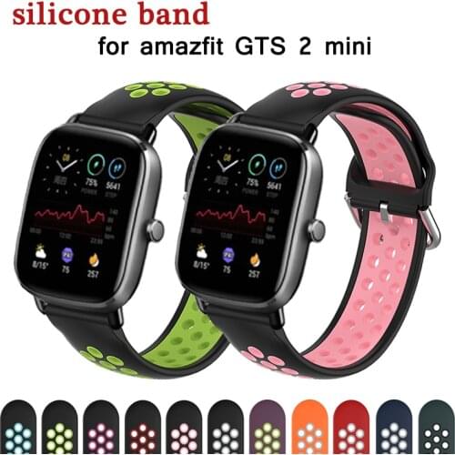 Silicone Strap For Amazfit GTS/GTS 2 Mini Watch Band For Amazfit BIP S/U Wristband Replacement Bracelet 20MM Universal Belt Loop