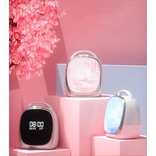 LED Rechargeable Lipstick Storage Box Plastic Makeup Box Gift Dressing Box Portable Jewelry Box ED Lights Clock Function