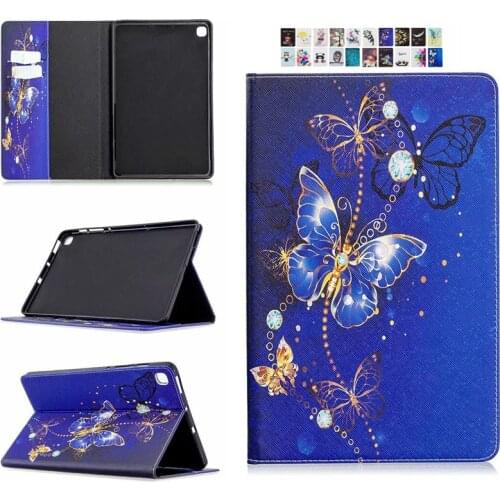 Painted Protective Case For Samsung Galaxy Tab S6 Lite 10.4 SM-P610 P615 Leather Cover Protector Flip Stand case + Film