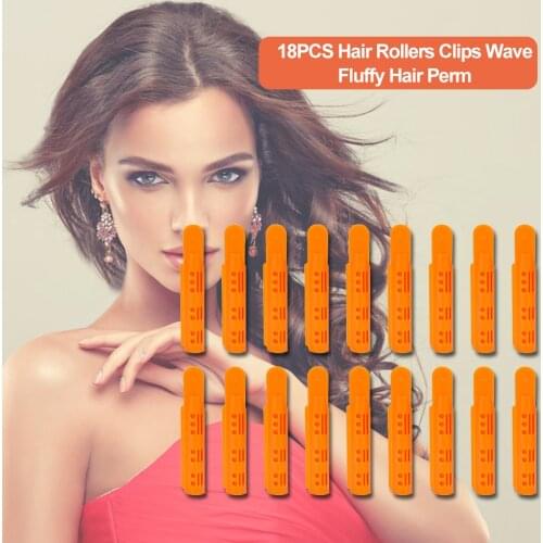 18PCS/set DIY Perm Rod Hair Rollers Clips Wave Fluffy Hair Perm Bar Rods Curler Hairdressing Maker Styling Hair Tool
